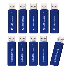 LinkMore 64GB (10 Pack) EJECT32 USB Flash Drive – USB 3.2 Retractable Memory Stick, Slide-Out Design, High-Speed Thumb Drive for PC, Mac, Laptop, Car Audio, Smart TV – Plug & Play, No Cap