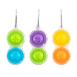 Fat Brain Toys FA334-2 Simple Dimple, Clear, 3 Colors (*Colors may vary) Squeeze Keychain, Genuine Product, One Size