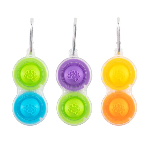 Fat Brain Toys FA334-2 Simple Dimple, Clear, 3 Colors (*Colors may vary) Squeeze Keychain, Genuine Product, One Size