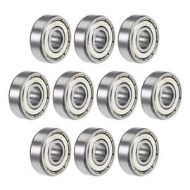 sourcing map 608ZZ Deep Groove Ball Bearings 8mm x 22mm x 7mm Double Shielded Chrome Steel Z2 10pcs