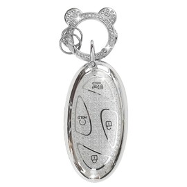 ZVRSUA Car Key Protective Case Fits Hyundai, Key Cover TPU Car Key Case Compatible with Hyundai Tucson NX4 Kona SX2 Grandeur GN7 Ioniq 6 Grand Prix Azera Elantra Sonata (Silver)