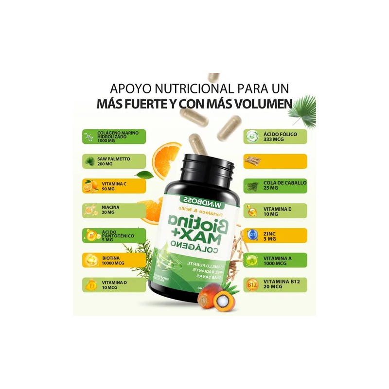 Windboss Cápsulas De Biotina Suplemento Nutricional 60 Uds