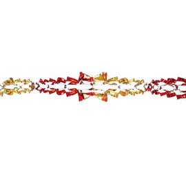 Davies Red/Gold Christmas 2 Tone Foil Ceiling Decorations - 15cm x 2.7M Garland
