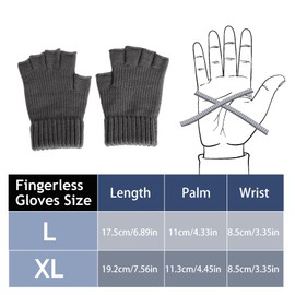 Mens Fingerless Gloves - Anti-Slip Thermal Knited Winter Gloves Soft Lining Half Finger Gloves for Outdoor Driving Cycling