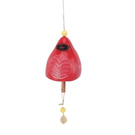 Resin Bird Wind Chime Resin Wood Hand Painted Delightful Melody Hanging Windchimes for Door Garden Patio Decor Red