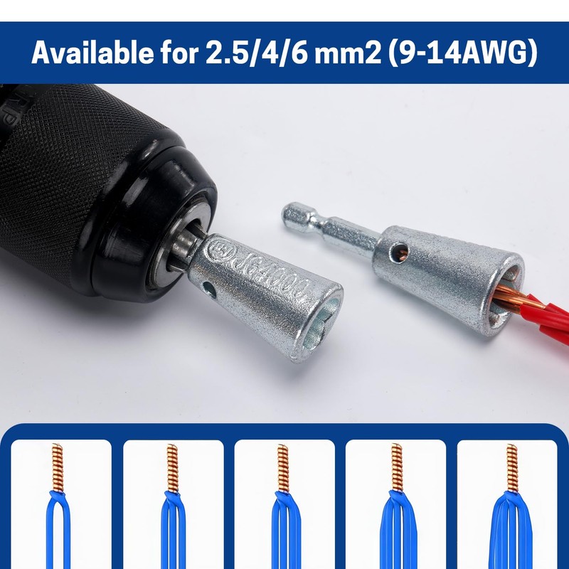 WISEPRO Wire Twister Tool for Drill, 2PCS Wire Nut Twister