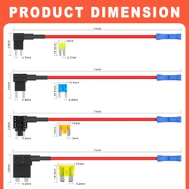 Zhushan 12 Pack 12v Add-a-Circuit Fuse Tap Kit – 4 Types (ATO, ATC, ATM, Apm) with Standard, Mini, Micro2 & Low Profile Fuse Taps for Cars, Trucks, Boats, Rvs – Automotive Circuit Protection