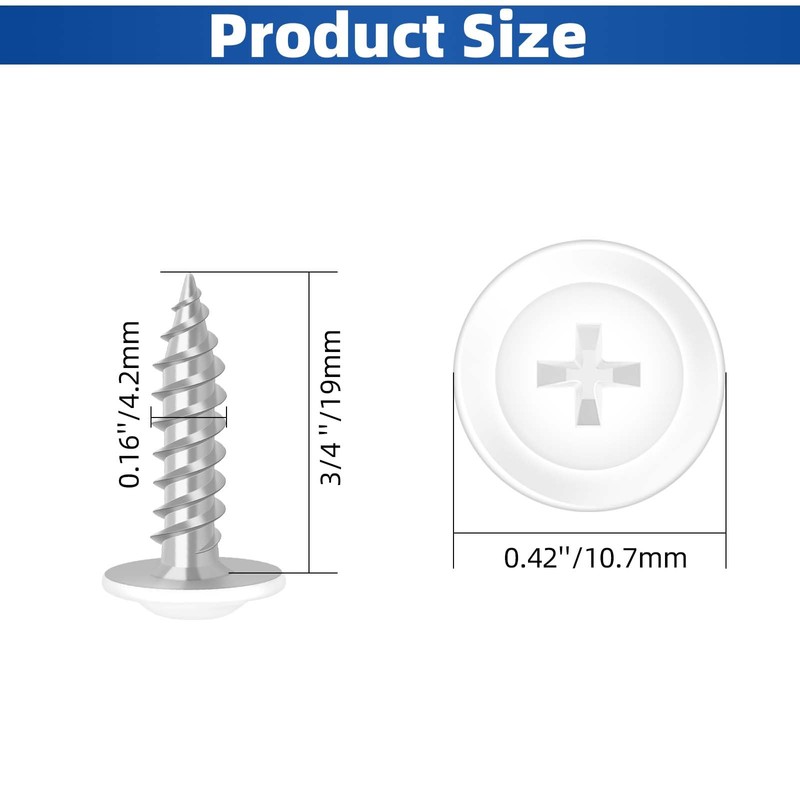 Bykonh #8 x 3/4" Modified Truss Wafer Head Wood Screws,