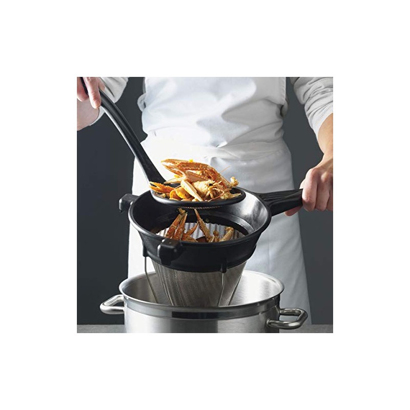 Matfer Bourgeat Professional Bouillon Strainer/Chinois with Exoglass Handle and Fine