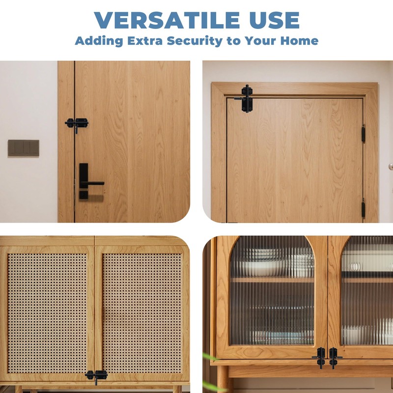Door Lock with Padlock and Barrel Latch, Stainless Steel Security