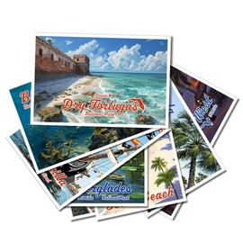 diovanda Florida Postcard Collection, 24 Pcs 4x6 Inches, Vintage Style Travel Landmark Decor for Home & Gifting
