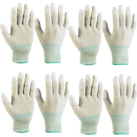 4 Pairs ESD Anti Static Gloves, PC Gloves with High Resistance Carbon Fiber Anti-static Gloves for PC Building Computer Electronics Installation and Repair (Medium)