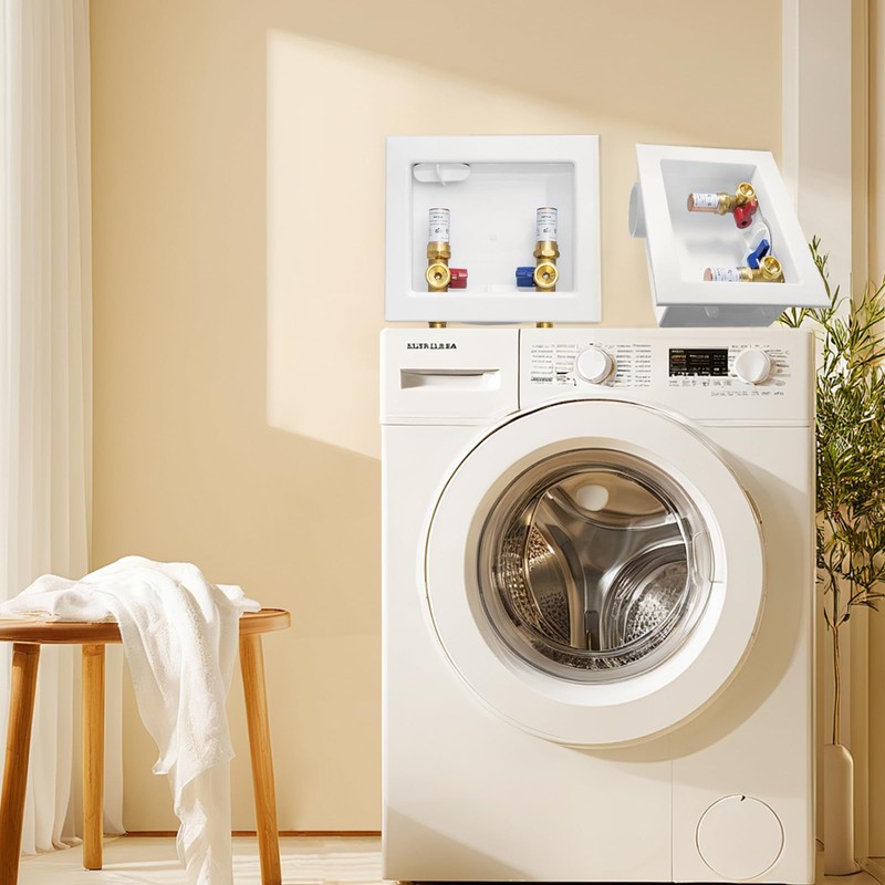 2-PACK GUOFIS Washing Machine Outlet Box with Copper Water Hammer
