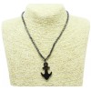 Unbranded New Hematite Anchor Pendant Necklace with Barrel Clasp #N2752