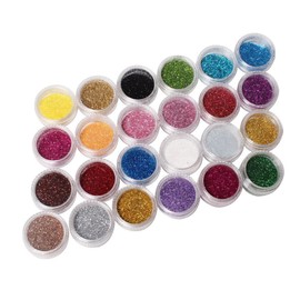 New Fashion 24 Color Metal Shiny Glitter Pedicures Nail Art Tool Kit Acrylic UV Powder Dust