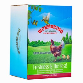 WORMSKING 11 LBS Dried Mealworms, Non GMO, High Protein Treat for Chicken, Duck, Birds, Reptile, Hamster,Hedgehog