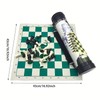 Portable Travel Chess – 16.9" Roll-Up Faux Leather Board with