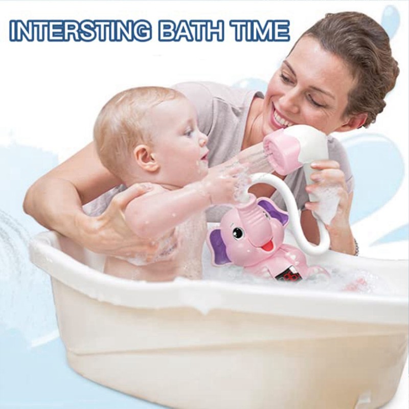 Baby Bath Shower Head with Thermometer Animal Shaped IPX7 Waterproof