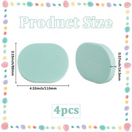 GORGECRAFT 4 Stück Gesichtsreinigungsschwamm Wiederverwendbare Schwämme Zum Abschminken Ovale Gesichtswaschschwämme Aquamarin Waschpads Feuchte Puderquaste Für Die Tägliche Gesichtsreinigung Sanftes P