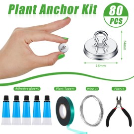 WILLBOND Plant Anchor Kit 80 Pcs Vine Anchors Christmas Garland Hanging 5 Pack Silicone Adhesive Sealant Garden Tie Tape Metal Wire Wire Cutters for Trellis Vine and Wall Climbing Plants Supplies