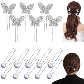 nalaina Pearl Pin, Set of 16, U Pins, Hair Accessories, Hair Ornaments, Hairpins, Pearl, Kimono, Brides, Weddings, Kimonos, Graduation Ceremonies