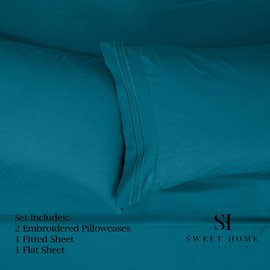 1500 Supreme Collection RV Short Queen Sheets Set, Royal Blue - Short Queen Bed Sheets for RV Camper Mattress, 1500 Supreme Collection Soft Sheets, RV Queen Size, Royal Blue