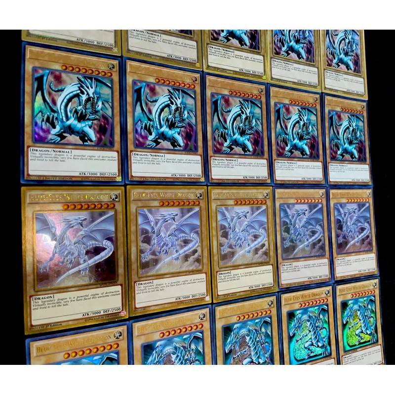 YUGIOH 100 CARDS LOT • BLUE-EYES WHITE DRAGON • SECRET