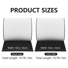 4 Inch Heavy Duty Hook and Loop Tape Adhesive Non Slip Cushion Pad Tapes, Nylon Hook and Loop Tape Picture Wall Hanging, Keep Couch Cushions from Sliding (19.7 Ft Long)