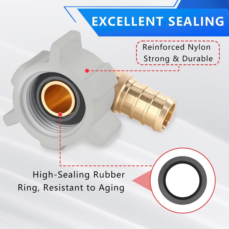 YVSKM 1/2" Pex × 1/2" Female NPT Swivel Elbow No-Lead