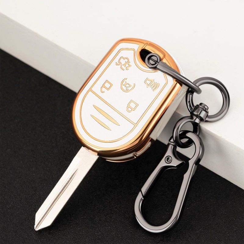 CHATYYD Key Fob Cover for Ford with Keychain,Soft TPU Car