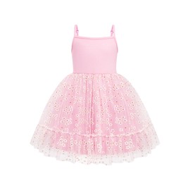 Arshiner Toddler Girl Tulle Dress Pink Tutu Party Princess Dresses Fairy Photoshoot Outfit Spring Clothes 4t