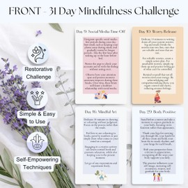 Inspirational Mindfulness Gifts For Women & Men, 31 Day Challenge Cards & Manifestation Prompts | Improve Mental Health & Wellbeing | A Thoughtful & Positive Self Care Wellness Gift & Stocking Filler