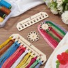 BENECREAT 4pcs 3 Sizes Wooden Embroidery Floss Organizer, 12-Holes with