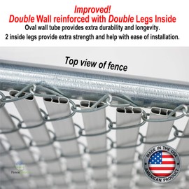 Fence Source Double-Double Bottom Locking Privacy Fence Slat (9 Colors) Double Wall Reinforced with Double Legs Inside - Available for 4’, 5’, 6’, 7’ and 8’ Chain Link Fence (4 ft, Gray)