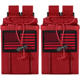 bvya 2 Pack Radio Case/Radio Holder Molle Tactical Radio Holster Adjustable Interphone Storage Bag Outdoor Sports Radio Pouch for Two Ways Walkie-Talkie