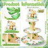 Jingmore 2 Pcs 3 Tiers Safari Cupcake Stand Jungle Animals