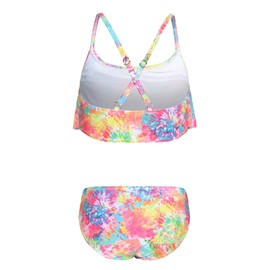 Zestonie Girls Bikini Swimsuits Two Piece Bathing Suit Hawaiian Tie Dye Swimwear Set for Kids Girls Blossom Tie Dye Size 10/8-10 Years