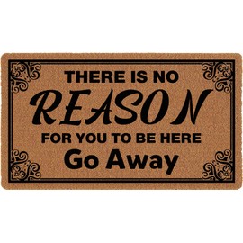 AIKONGNICE There is No Reason for You to Be Here Go Away 17”x30” Size, Easy to Clean Entry Mat, Beautiful Color and Sizing for Outdoor and Indoor Uses, Home Front Door Bathroom Garden Kitchen Decor