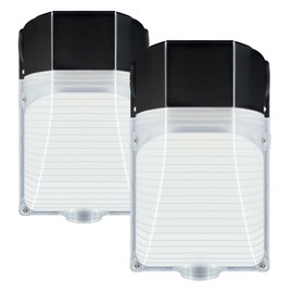 2 Pack LED Wall Pack Light,38W Dusk to Dawn Light with Photocell, Adjustable 3000K/4000K/5000K 4800LM Daylight 120-227V, IP65 Waterproof ETL Listed Wall Pack Lights Outdoor Led for Garage Warehouse