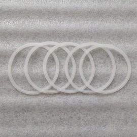 JOWIN Sanitary Clear Type 4 inch Tri Clamp Silicone Gasket Tri Clover Compatible Standard O-Ring Sealing (Pack of 5) (4")