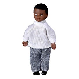 Dollhouse Miniature 1:12 Scale People Black Little Brother Boy