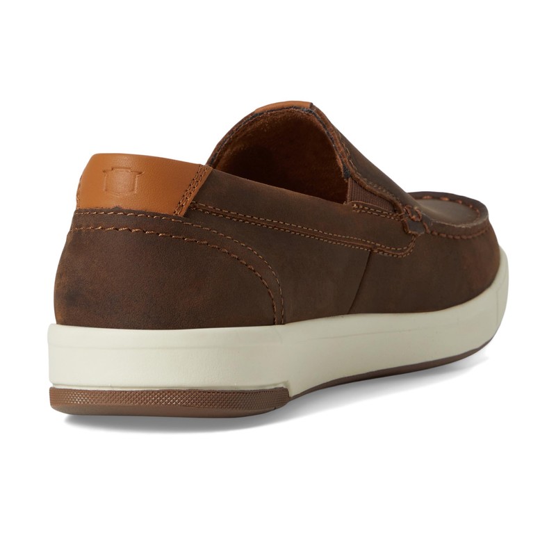 Florsheim Men's Crossover Moc Toe Slip-On Brown Pull Up 10.5