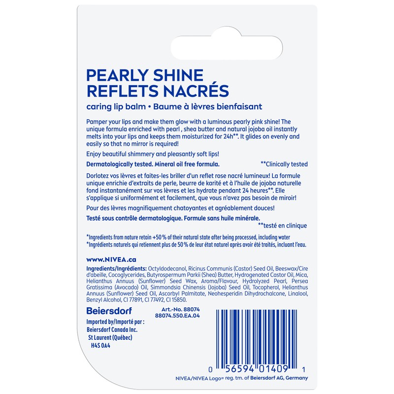 NIVEA Pearly Shine Lip Balm, (2 X 4.8g) | Pearly