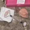 SilverDel Rose Quartz Face Roller, Silicone Face Brush and Pouch