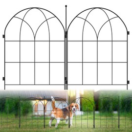 Youpehom Garden Fences Animal Barrier, 12.6"*22" Black Garden Border Fencing, Arched Rustproof Metal No Dig Fence for Dogs, Outdoor Fence, Dog Fencing for Yard, Flower Bed (Medium 19 Pcs)