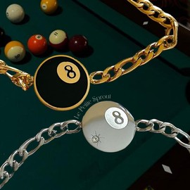 8 Ball Necklace unisex necklace - Plating Color: Gold