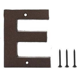 5 Inch Cast Iron Door Letter - Rustic Brown - E
