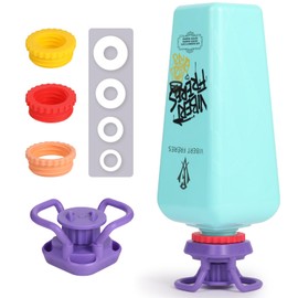 3 Pack Bottle Emptying Kit to Get Every Last Drop Out, Fit Most Household Plastic Bottles with BPA-Free and Food-Grade Material (3 Standing Support Caps, 6 Cap Adapters Included)
