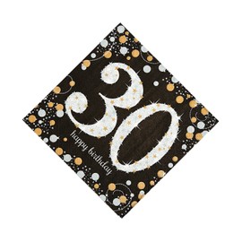 Sparkling Celebration 30th Birthday Luncheon Napkins - Party Supplies - 16 Pieces