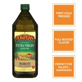 Pompeian Robust Extra Virgin Olive Oil, Contains Polyphenols, First Cold Pressed, 48 Fl Oz